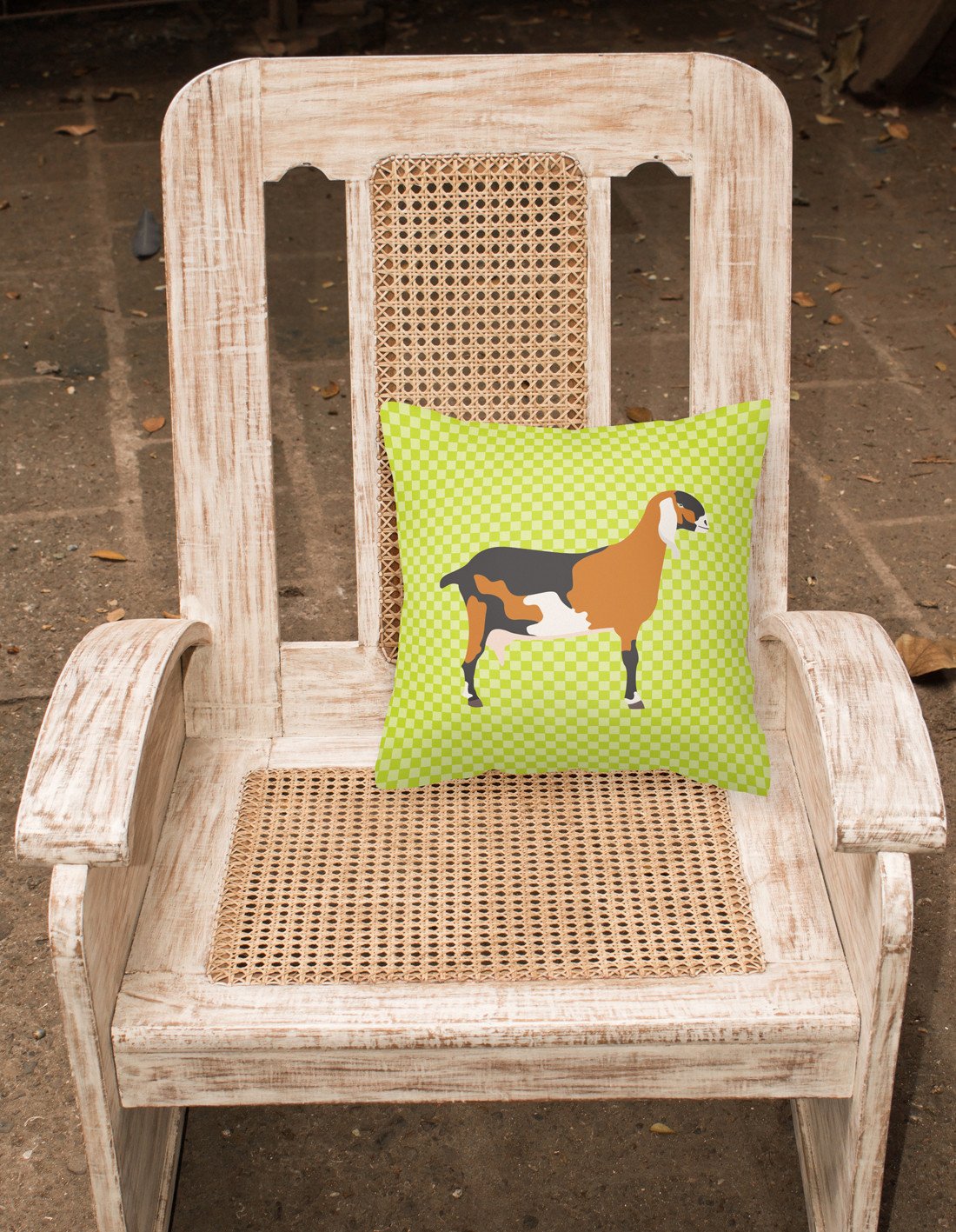 Anglo-nubian Nubian Goat Green Fabric Decorative Pillow BB7709PW1818 by Caroline's Treasures