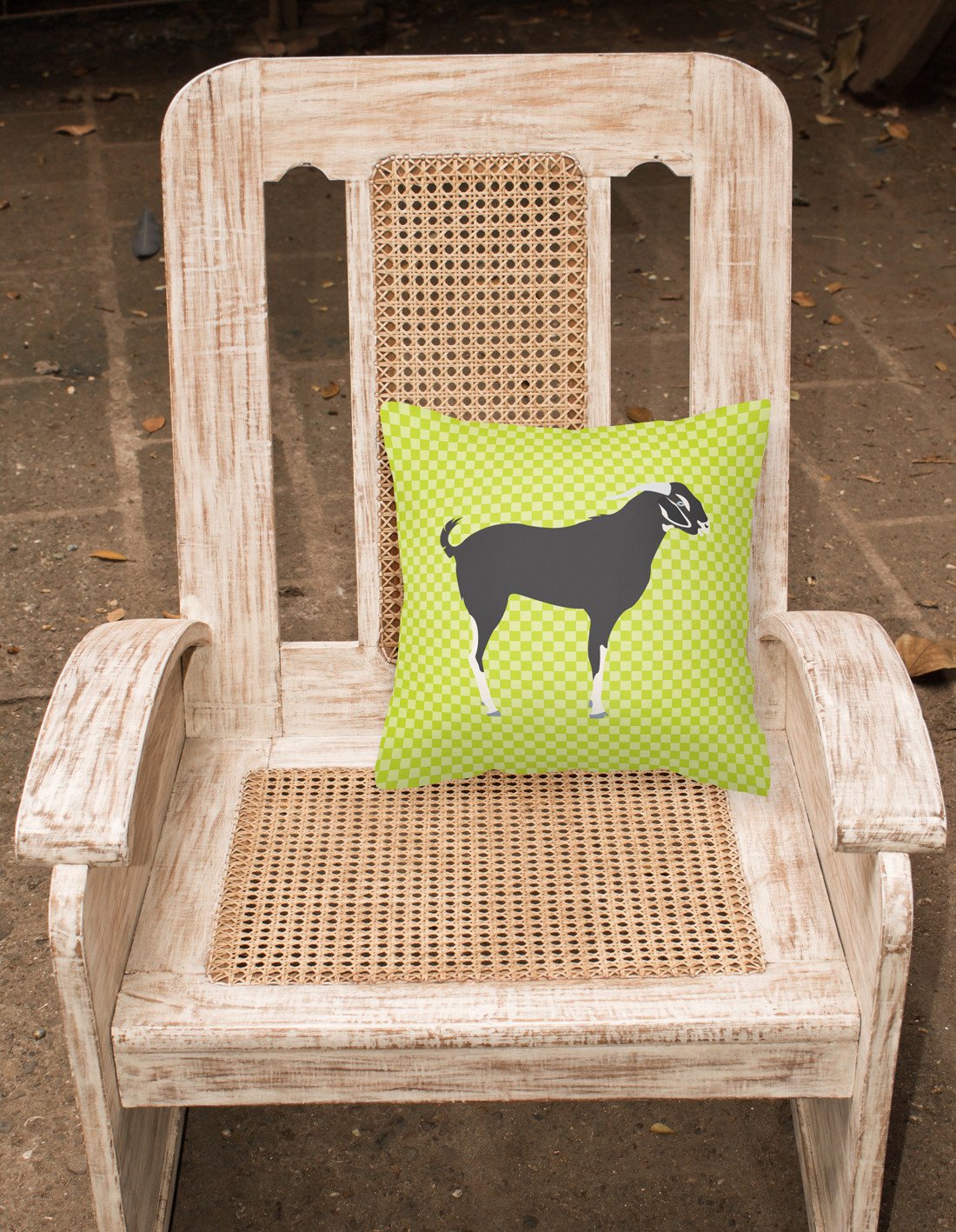 Black Bengal Goat Green Fabric Decorative Pillow BB7710PW1818 by Caroline's Treasures