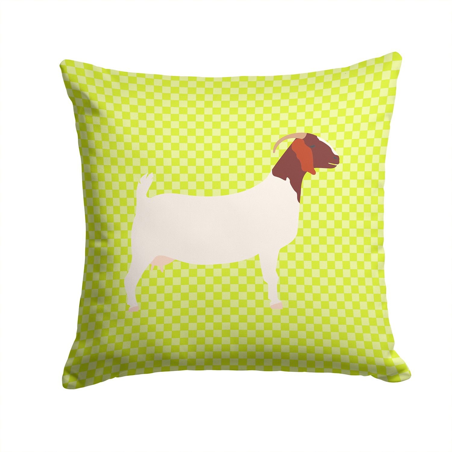 Boer Goat Green Fabric Decorative Pillow BB7712PW1414 - the-store.com