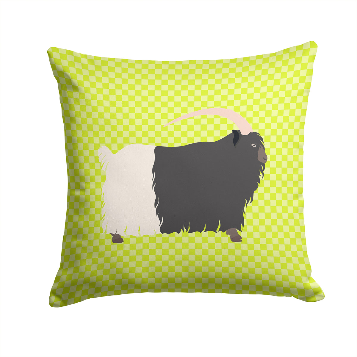 Welsh Black-Necked Goat Green Fabric Decorative Pillow BB7713PW1414 - the-store.com