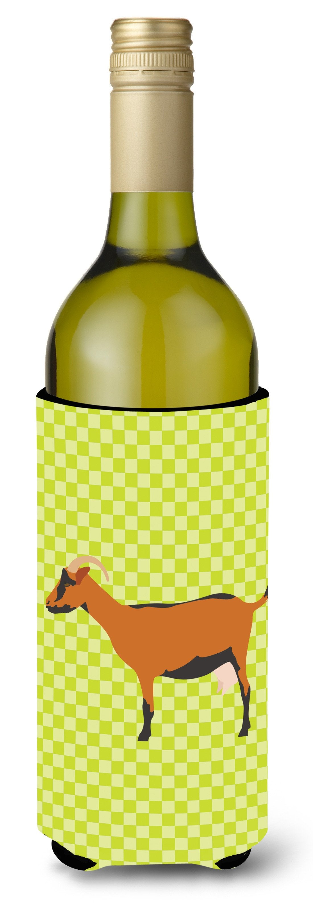 Oberhasli Goat Green Wine Bottle Beverge Insulator Hugger BB7714LITERK by Caroline&#39;s Treasures