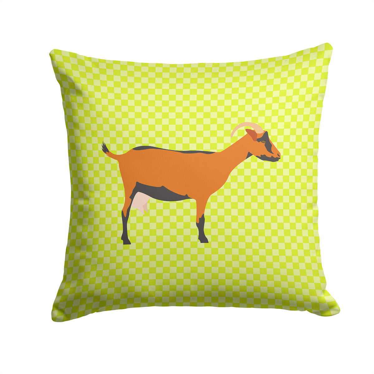 Oberhasli Goat Green Fabric Decorative Pillow BB7714PW1414 - the-store.com