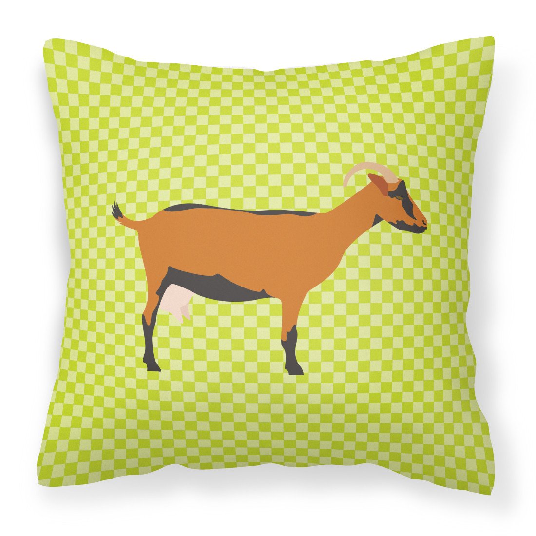 Oberhasli Goat Green Fabric Decorative Pillow BB7714PW1818 by Caroline&#39;s Treasures