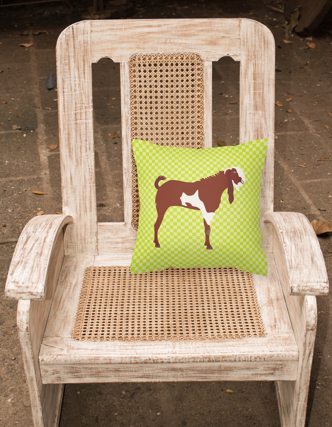 Jamnapari Goat Green Fabric Decorative Pillow BB7716PW1818 by Caroline's Treasures
