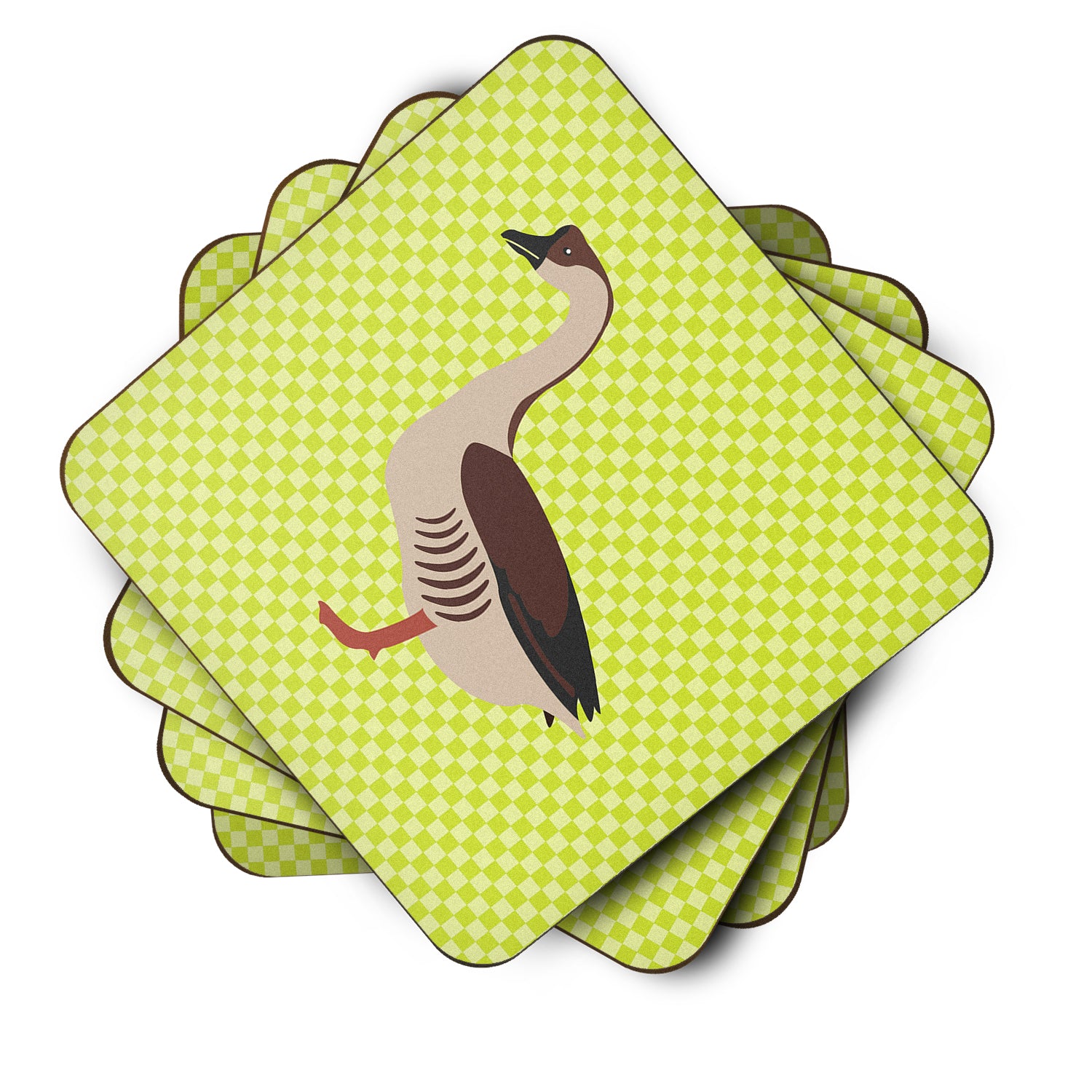 Chinese Goose Green Foam Coaster Set of 4 BB7722FC - the-store.com