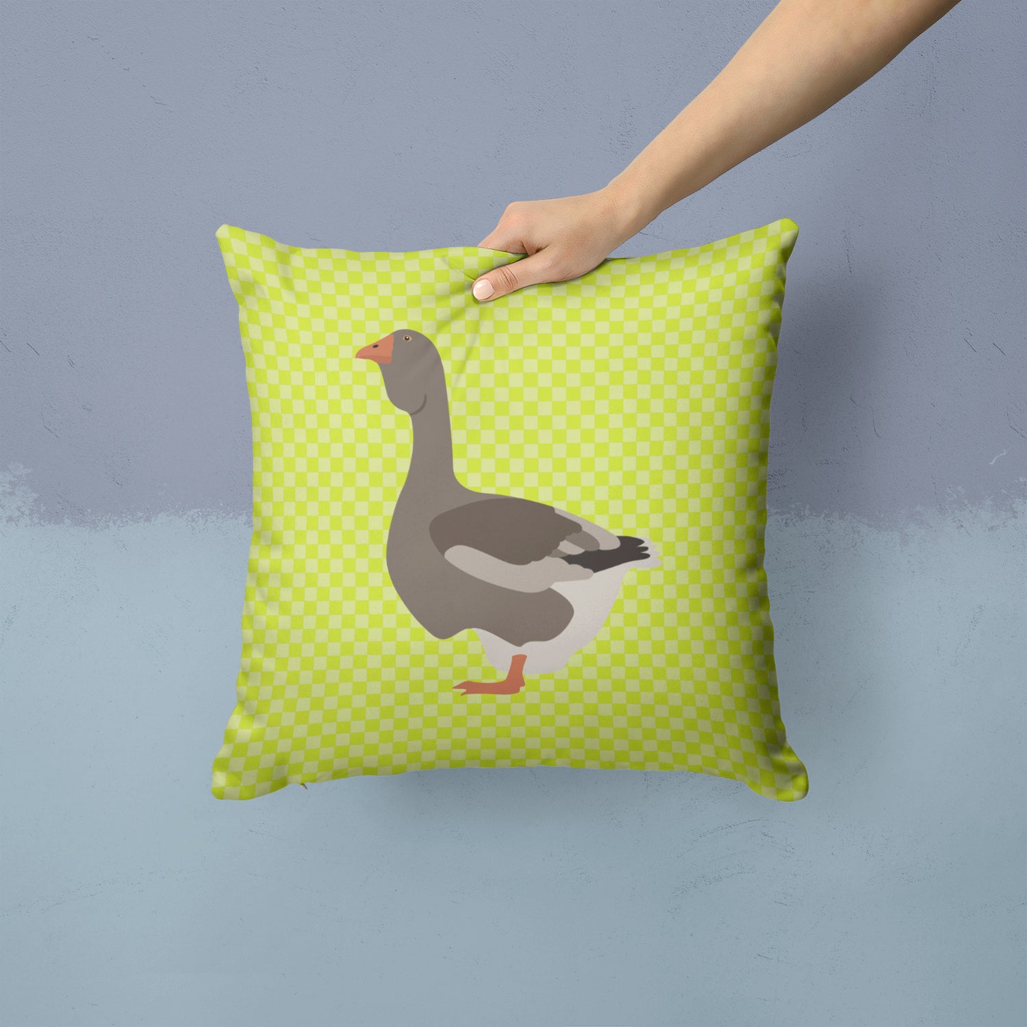 Toulouse Goose Green Fabric Decorative Pillow BB7723PW1414 - the-store.com