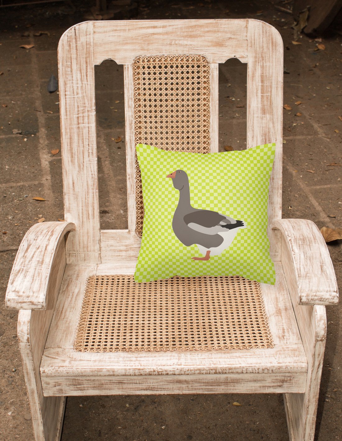 Toulouse Goose Green Fabric Decorative Pillow BB7723PW1818 by Caroline's Treasures