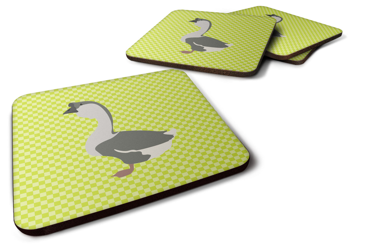 African Goose Green Foam Coaster Set of 4 BB7725FC - the-store.com