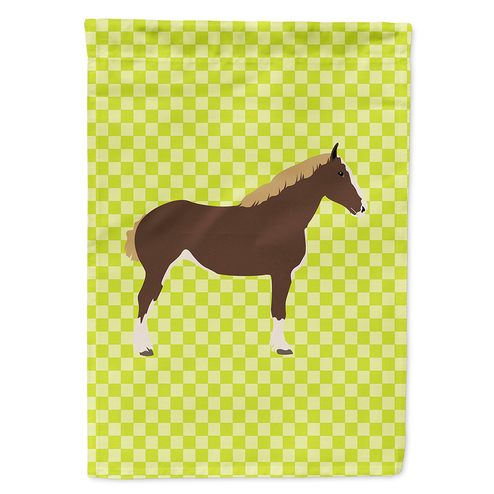 Percheron Horse Green Flag Canvas House Size BB7732CHF