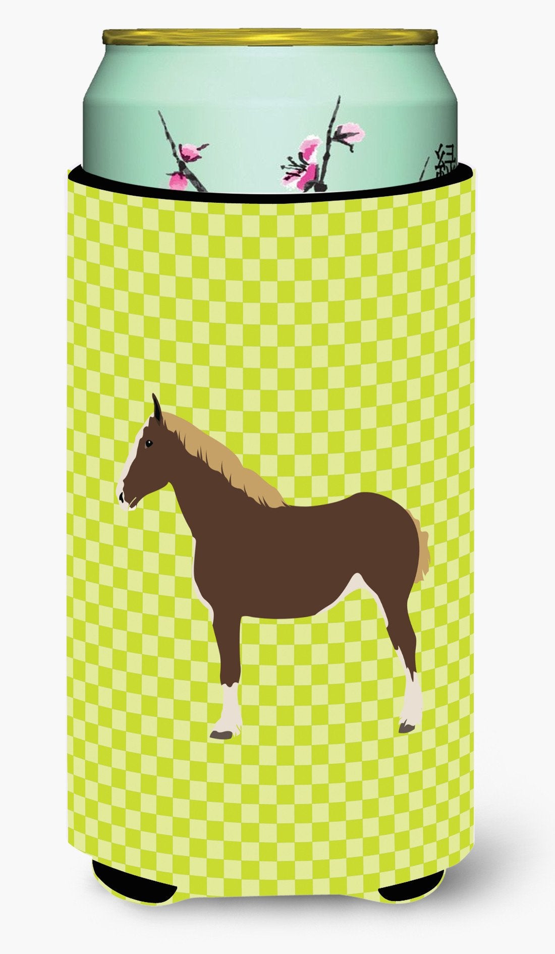 Percheron Horse Green Tall Boy Beverage Insulator Hugger BB7732TBC by Caroline&#39;s Treasures
