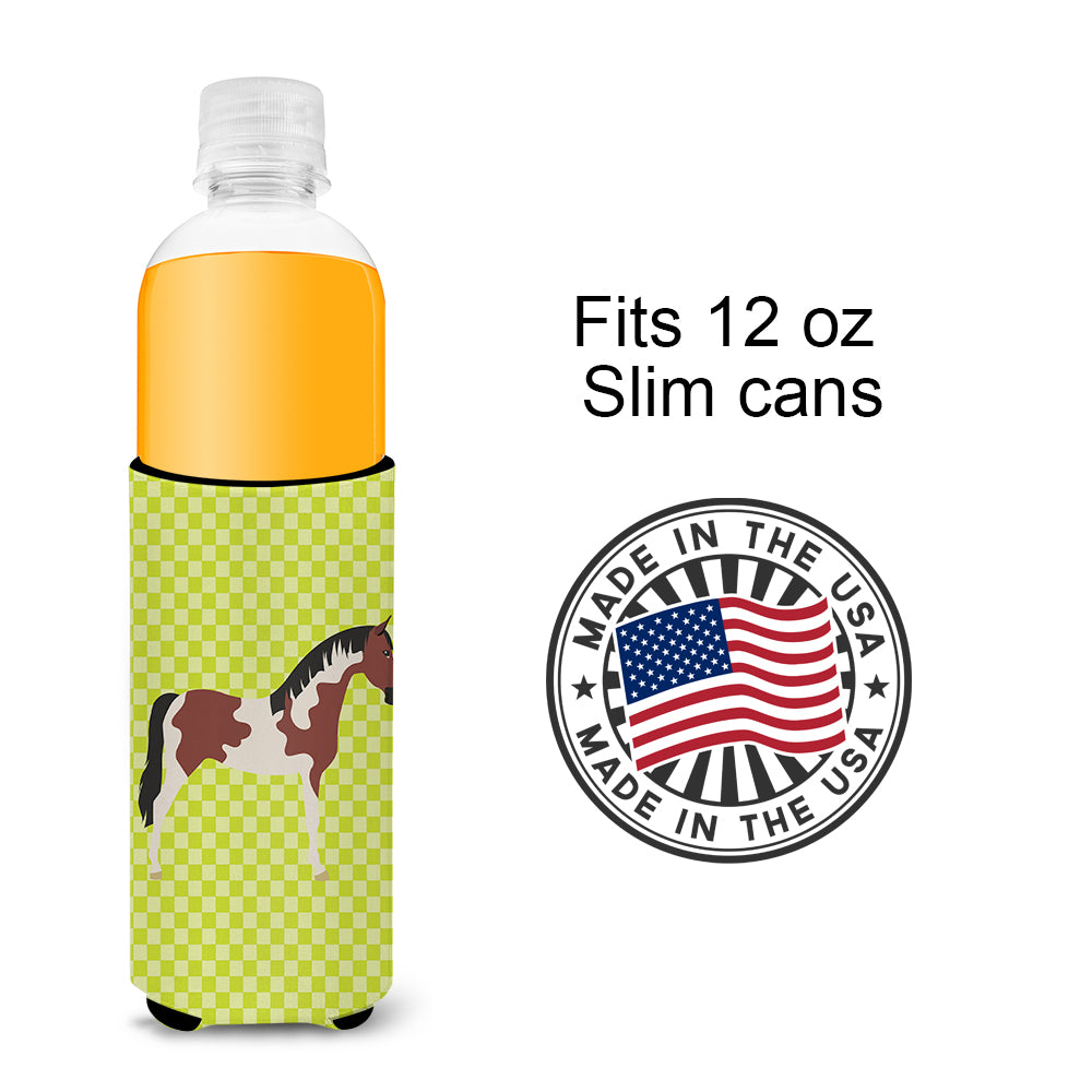 Pinto Horse Green  Ultra Hugger for slim cans