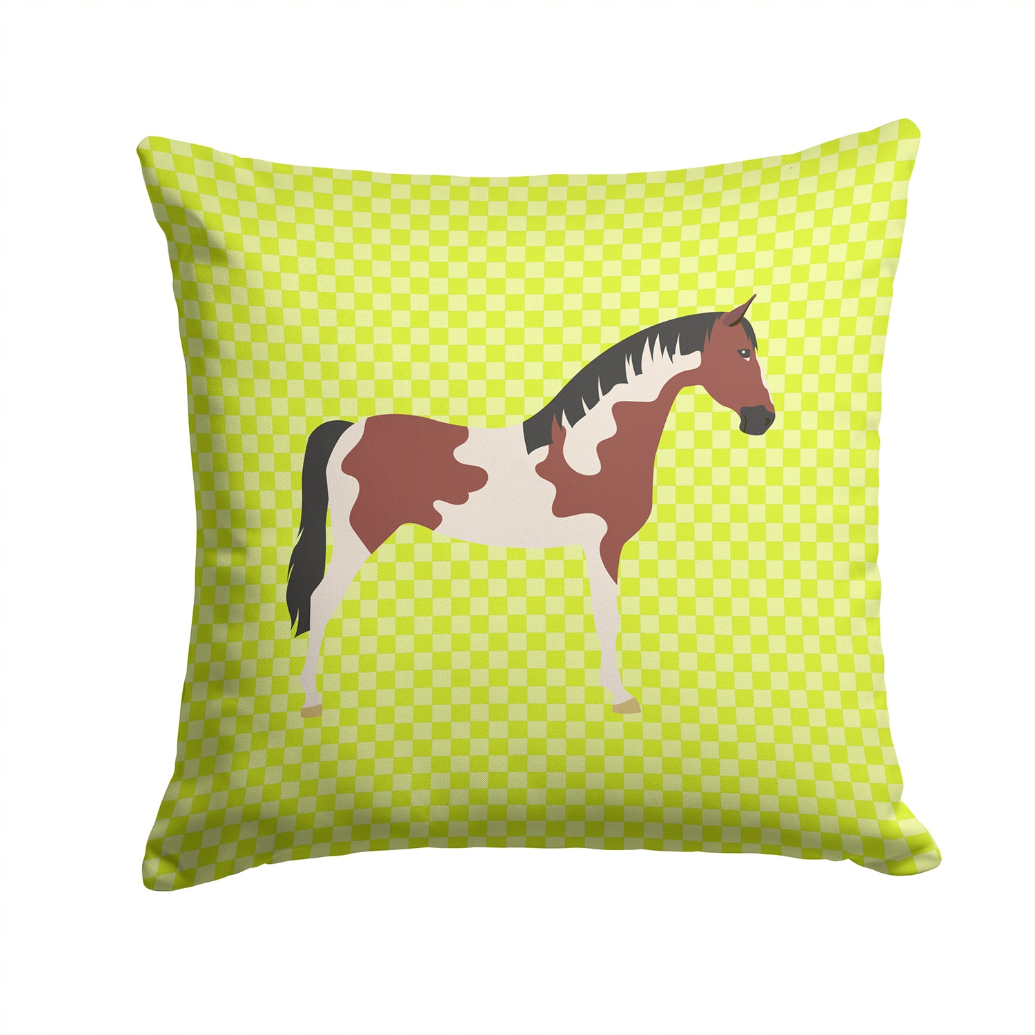 Pinto Horse Green Fabric Decorative Pillow BB7733PW1414 - the-store.com