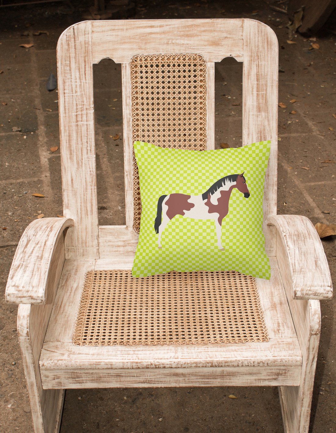 Pinto Horse Green Fabric Decorative Pillow BB7733PW1818 by Caroline's Treasures