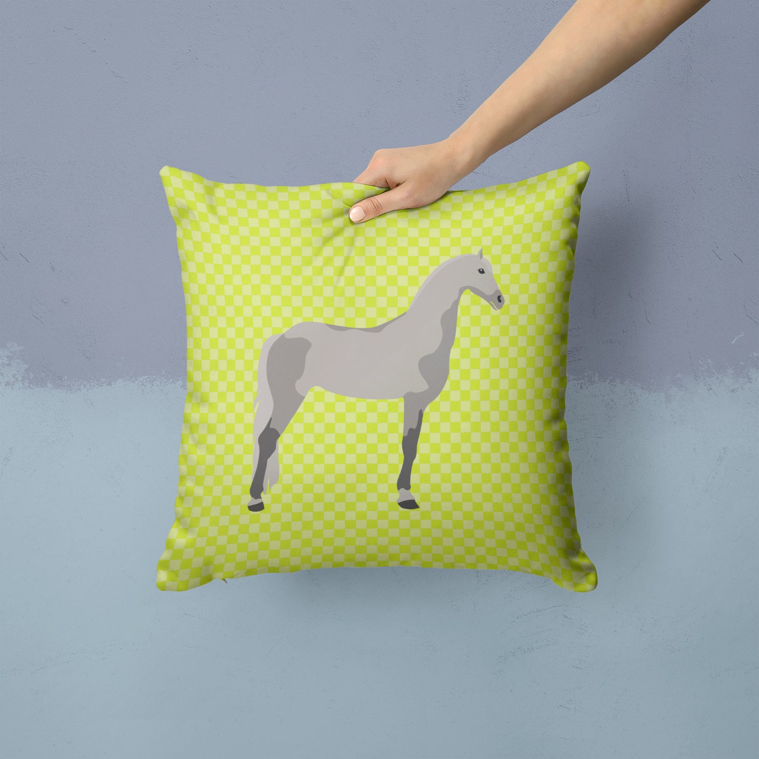 Orlov Trotter Horse Green Fabric Decorative Pillow BB7734PW1414 - the-store.com