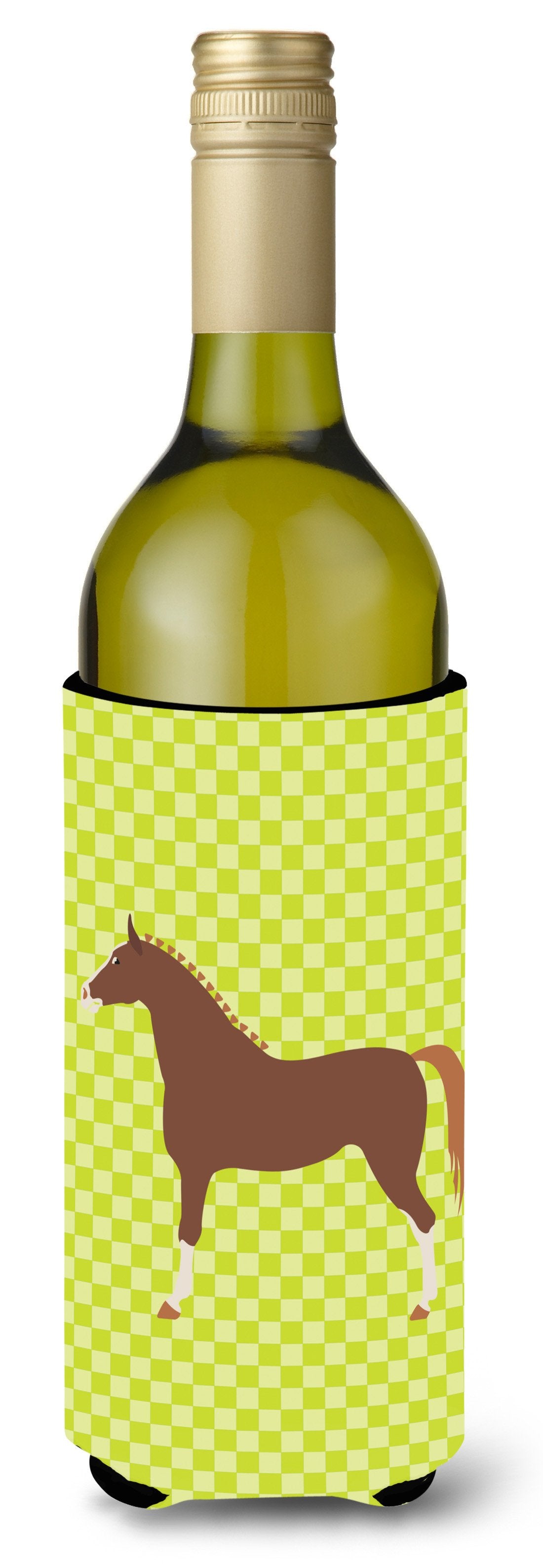 Hannoverian Horse Green Wine Bottle Beverge Insulator Hugger BB7735LITERK by Caroline&#39;s Treasures