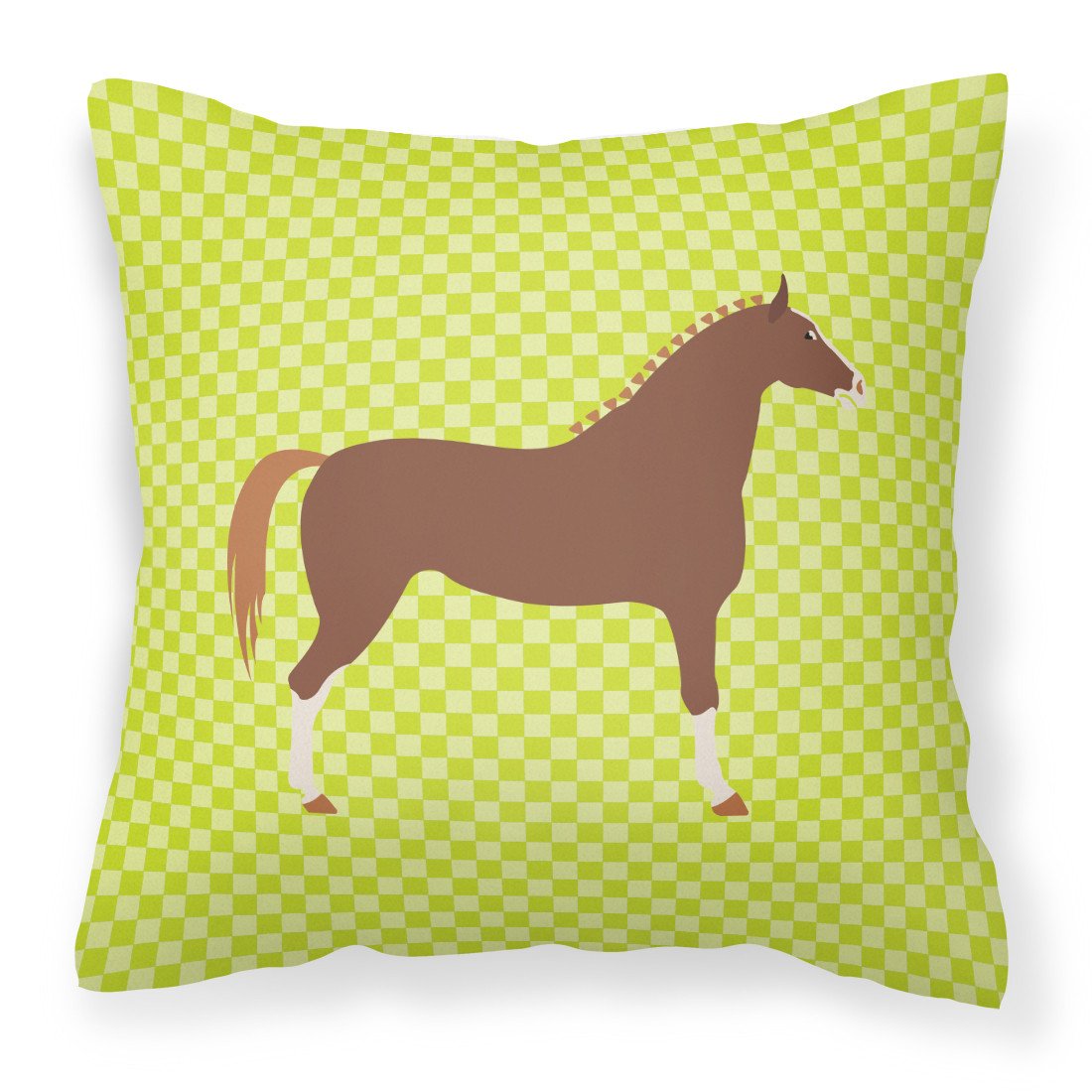 Hannoverian Horse Green Fabric Decorative Pillow BB7735PW1818 by Caroline&#39;s Treasures