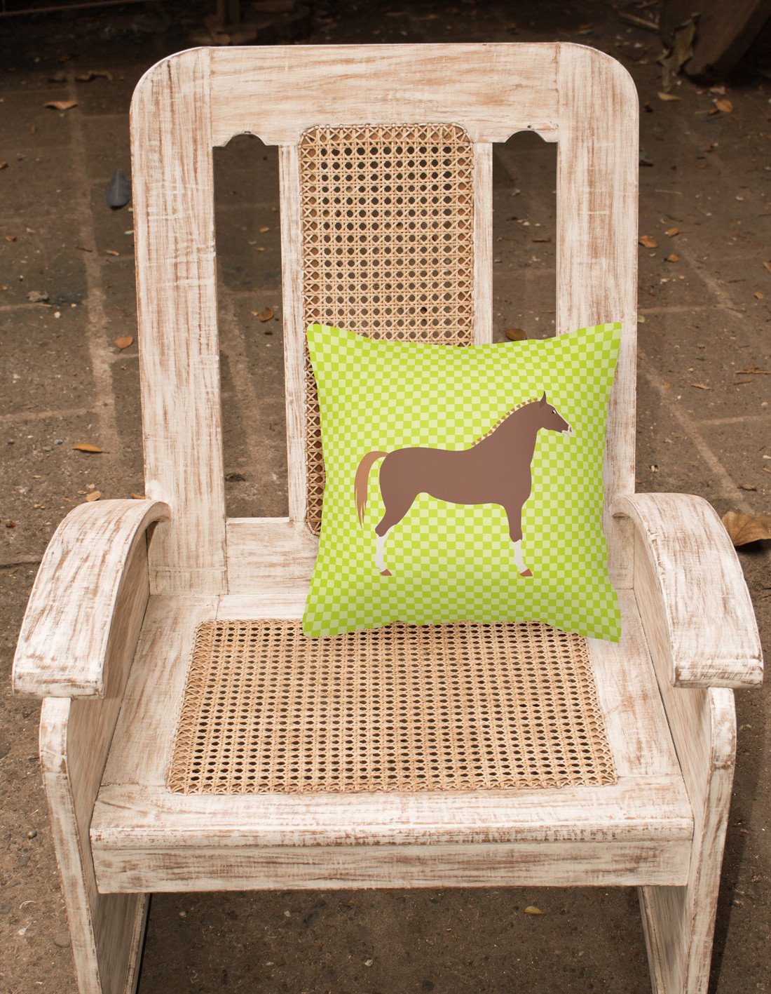 Hannoverian Horse Green Fabric Decorative Pillow BB7735PW1818 by Caroline's Treasures