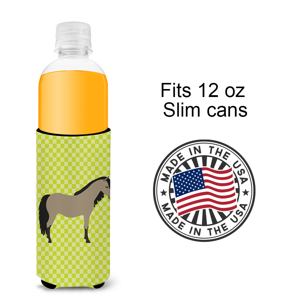 Welsh Pony Horse Green  Ultra Hugger for slim cans
