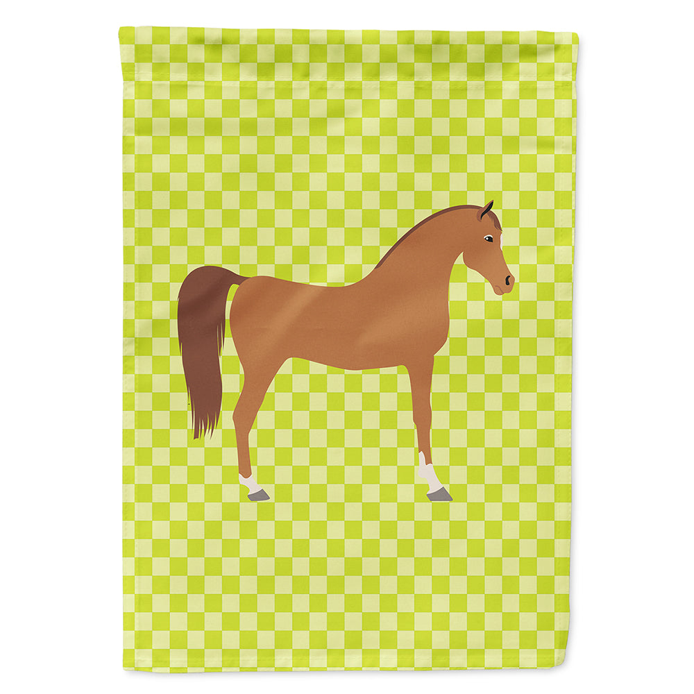 Arabian Horse Green Flag Canvas House Size BB7737CHF
