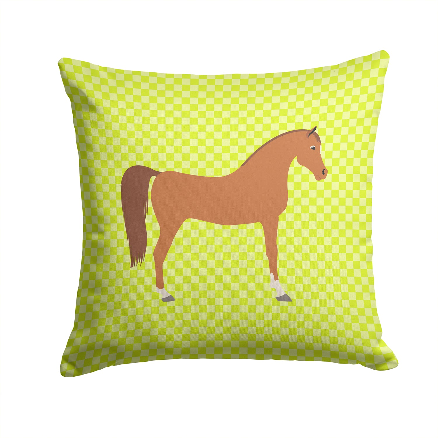 Arabian Horse Green Fabric Decorative Pillow BB7737PW1414 - the-store.com