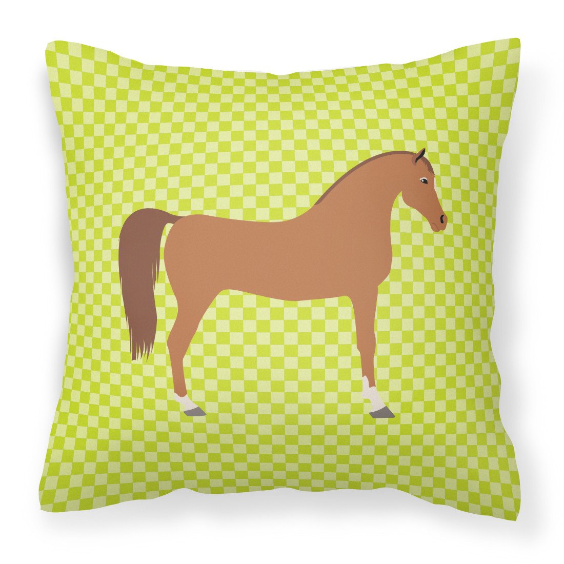 Arabian Horse Green Fabric Decorative Pillow BB7737PW1818 by Caroline&#39;s Treasures
