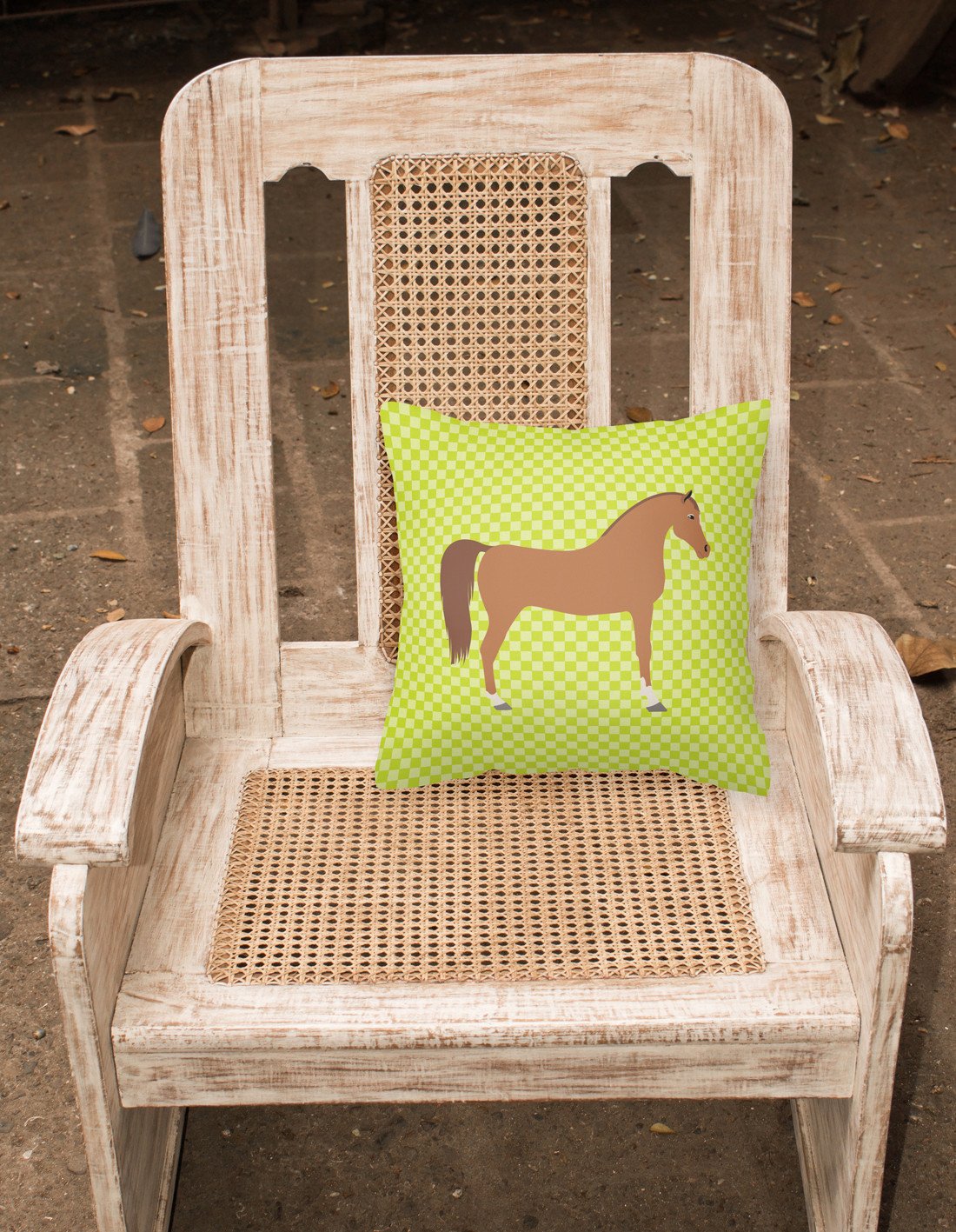 Arabian Horse Green Fabric Decorative Pillow BB7737PW1818 by Caroline's Treasures
