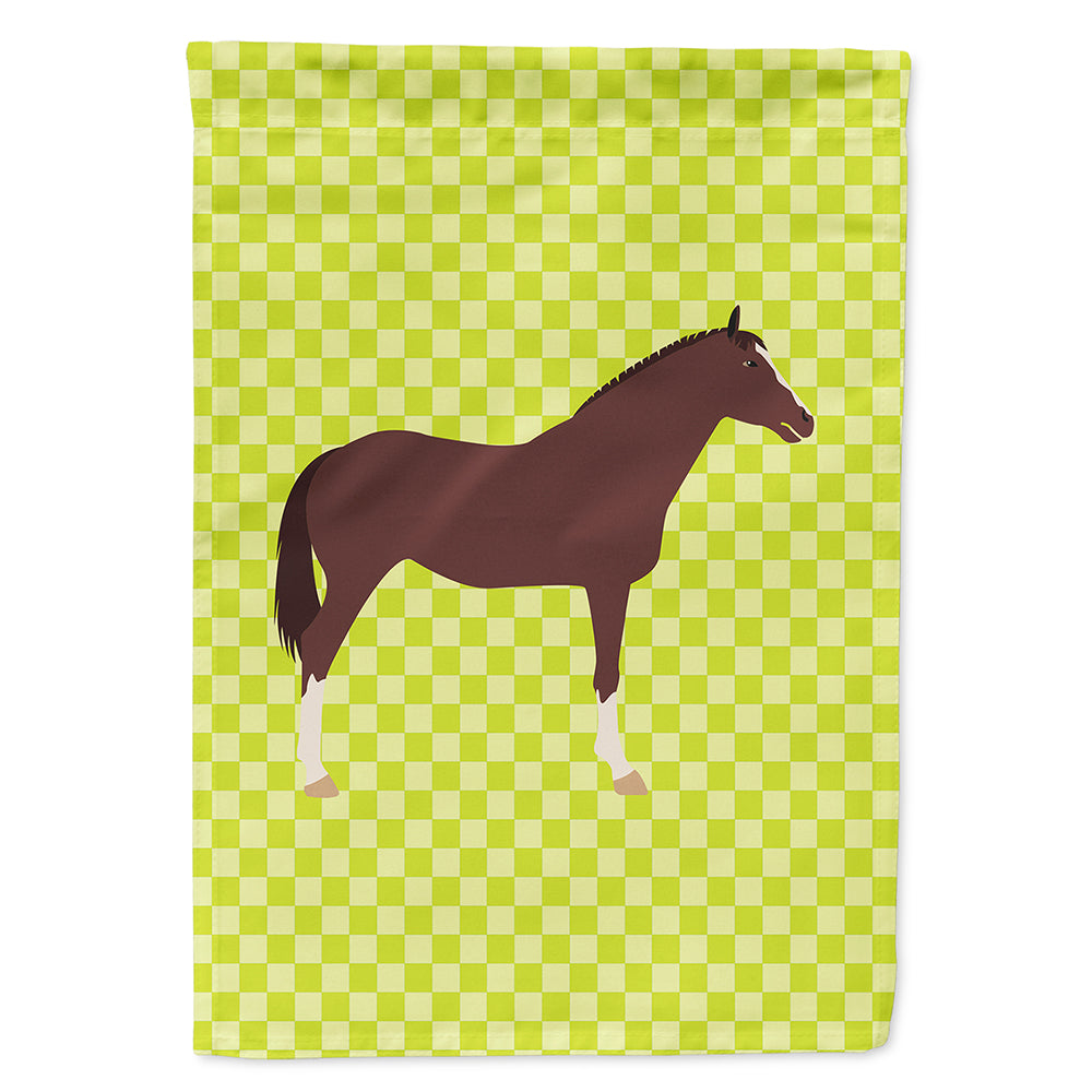 English Thoroughbred Horse Green Flag Canvas House Size BB7739CHF  the-store.com.