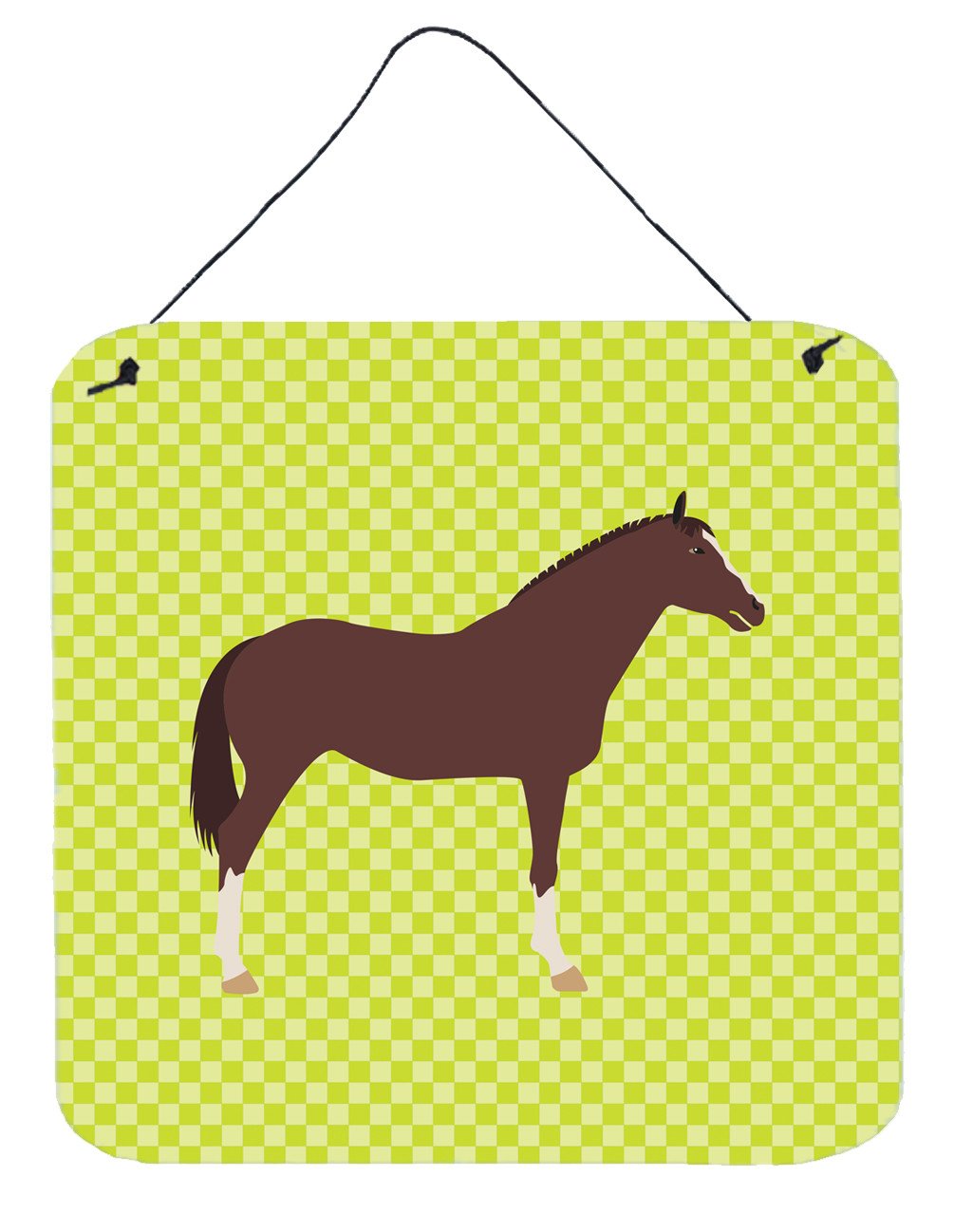 English Thoroughbred Horse Green Wall or Door Hanging Prints BB7739DS66 by Caroline&#39;s Treasures
