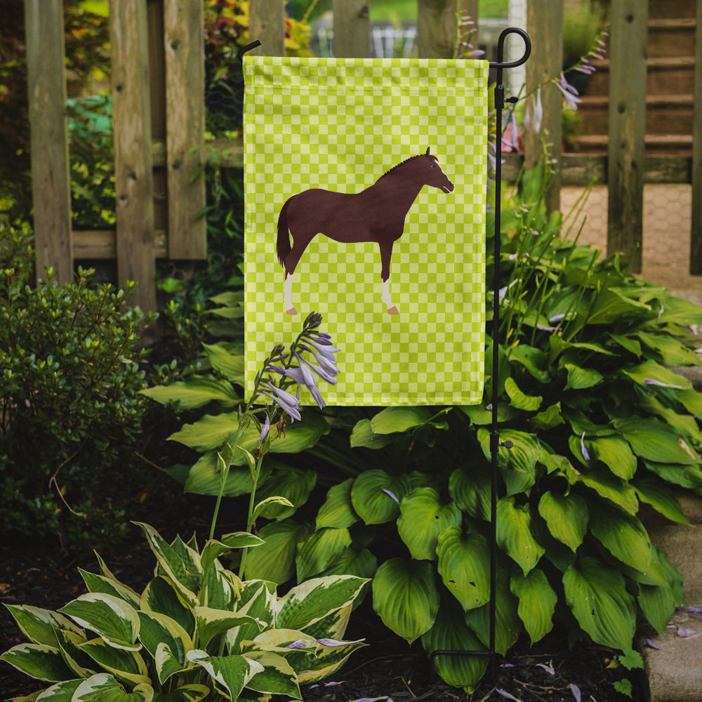 English Thoroughbred Horse Green Flag Garden Size  the-store.com.