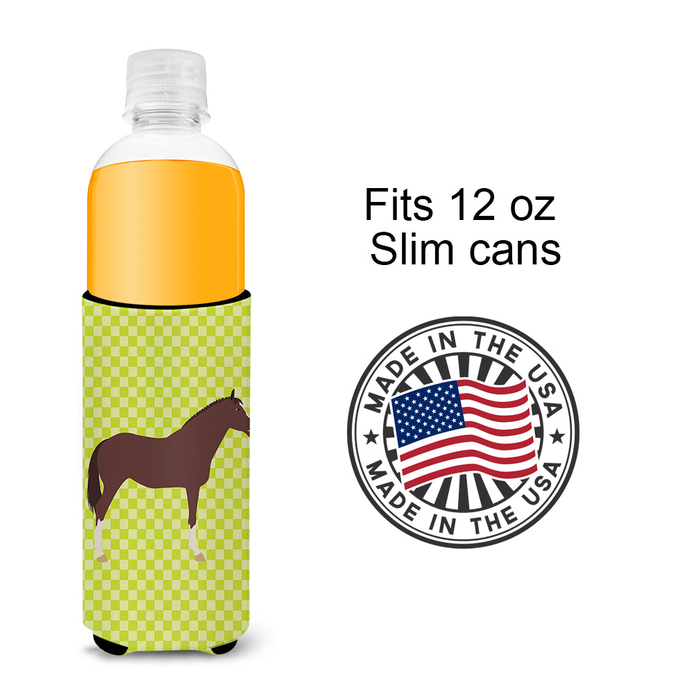 English Thoroughbred Horse Green  Ultra Hugger for slim cans