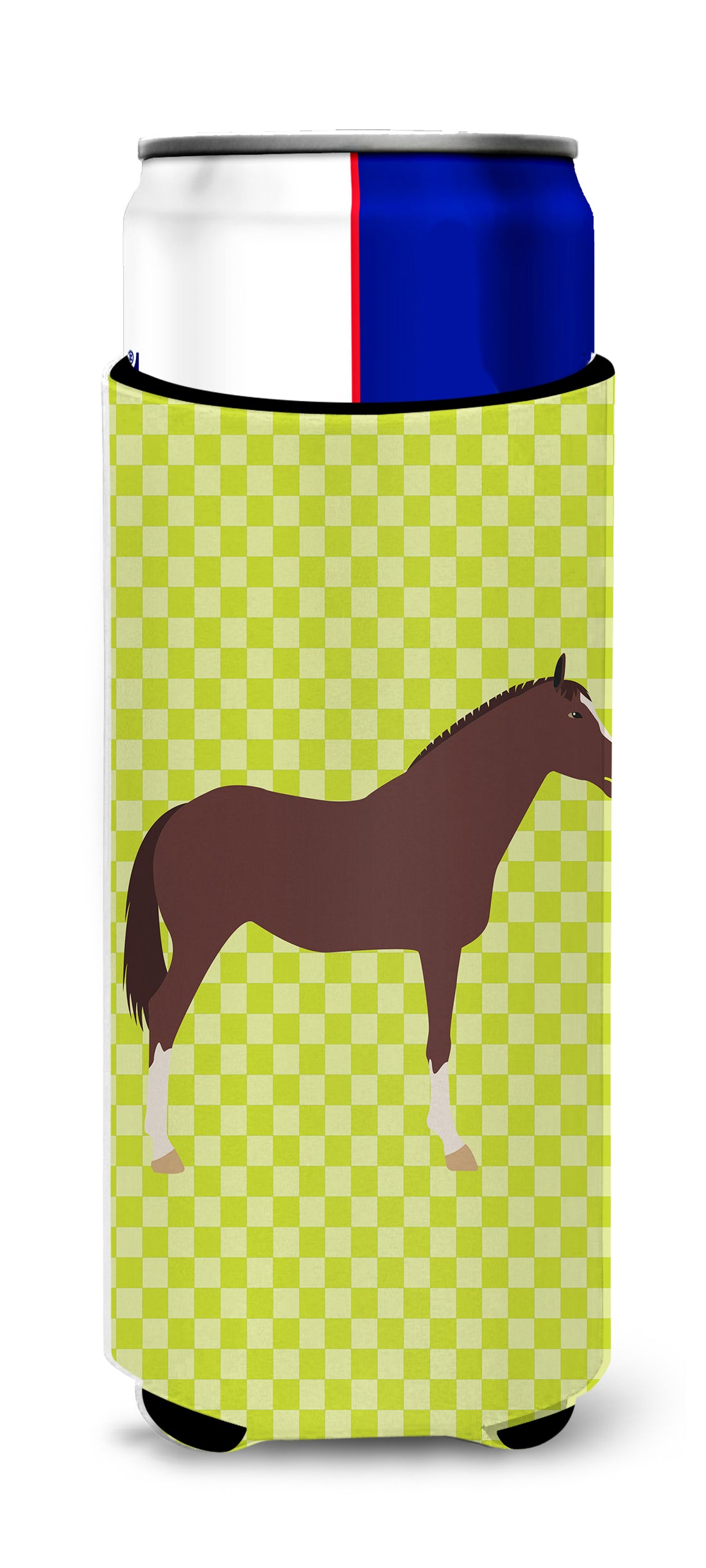 English Thoroughbred Horse Green  Ultra Hugger for slim cans  the-store.com.
