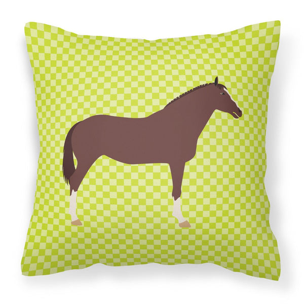 English Thoroughbred Horse Green Fabric Decorative Pillow BB7739PW1818 by Caroline's Treasures