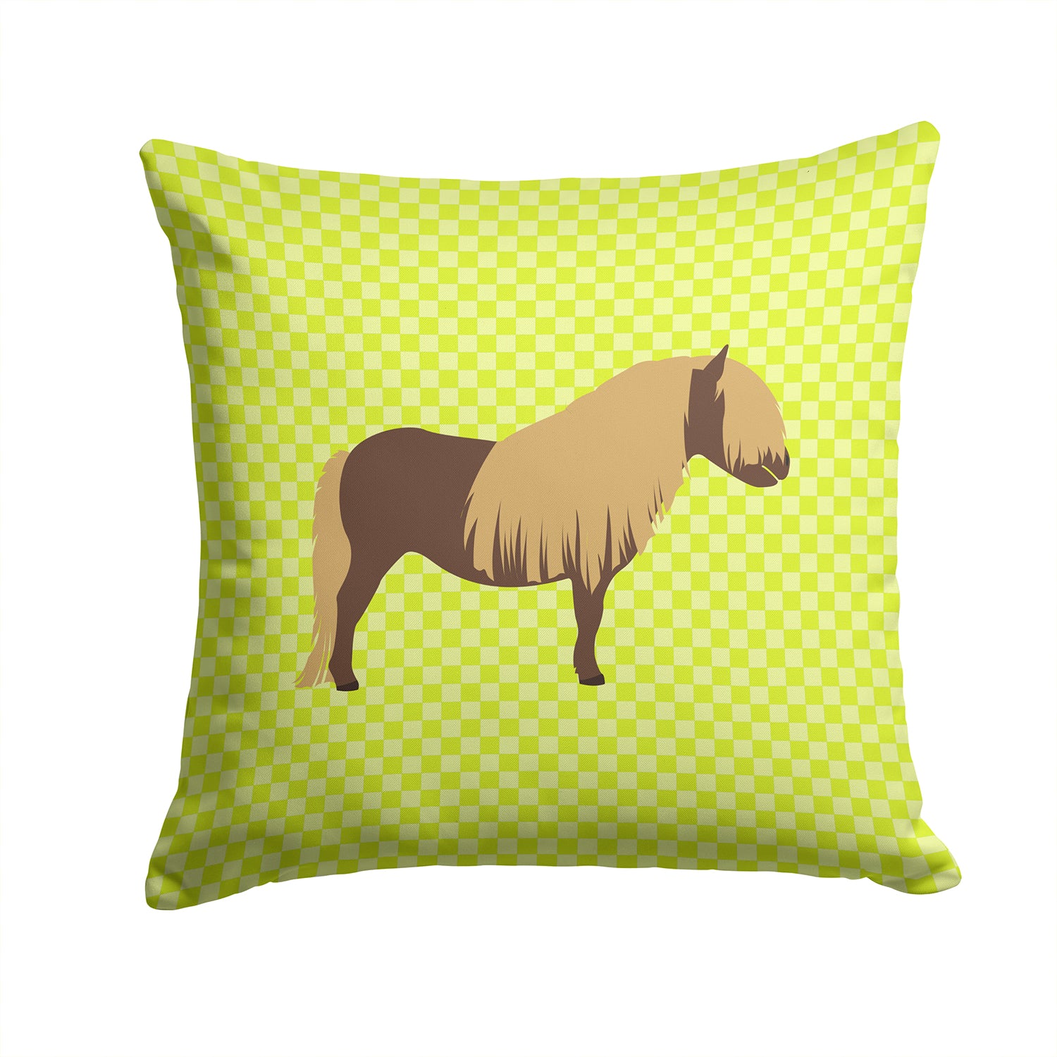 Shetland Pony Horse Green Fabric Decorative Pillow BB7740PW1414 - the-store.com