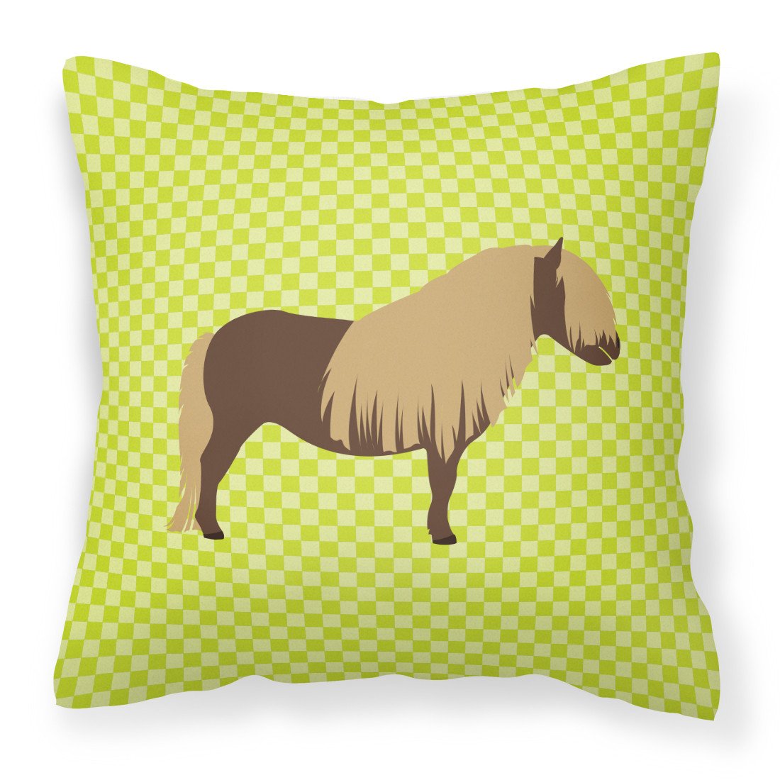 Shetland Pony Horse Green Fabric Decorative Pillow BB7740PW1818 by Caroline&#39;s Treasures
