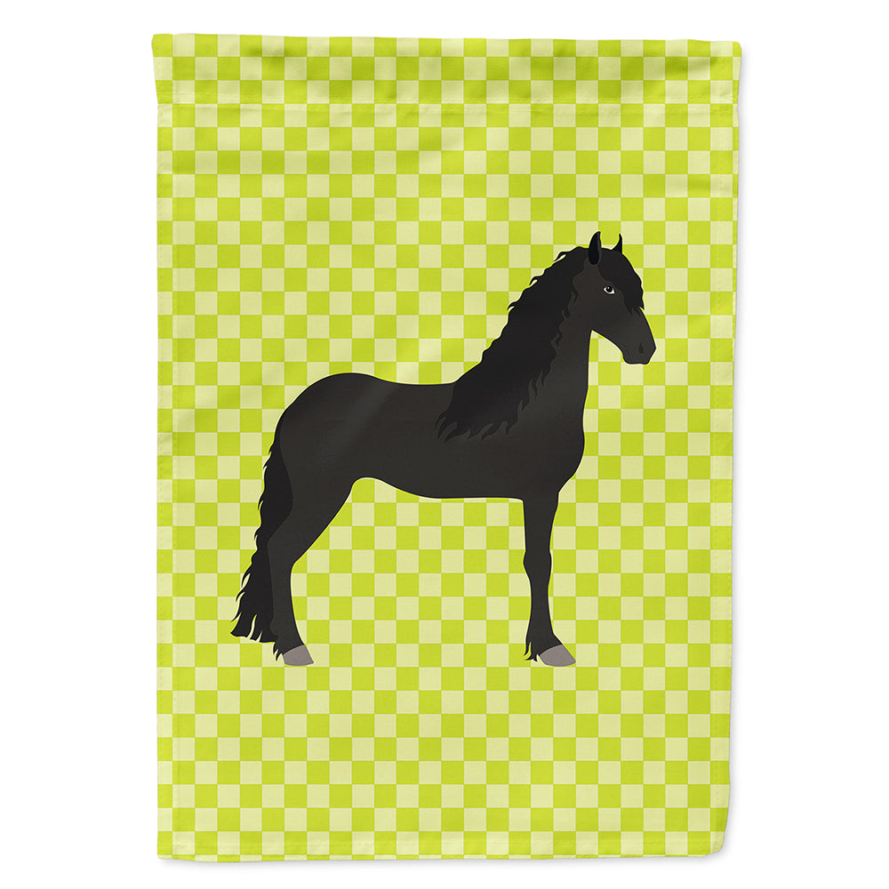 Friesian Horse Green Flag Canvas House Size BB7741CHF