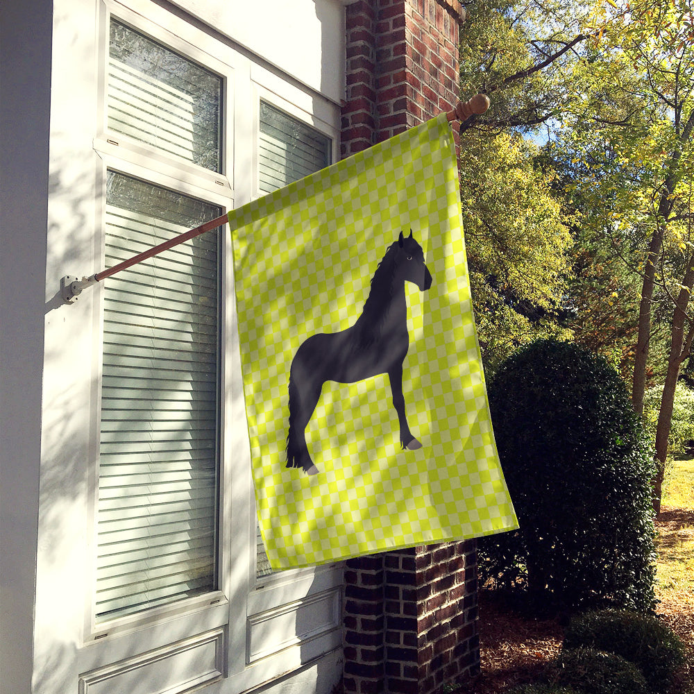 Friesian Horse Green Flag Canvas House Size BB7741CHF  the-store.com.