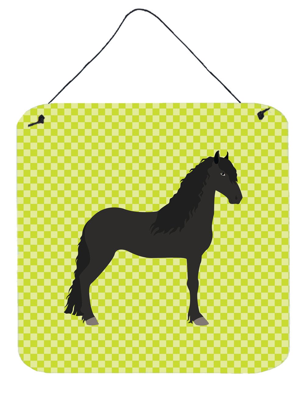 Friesian Horse Green Wall or Door Hanging Prints BB7741DS66 by Caroline's Treasures