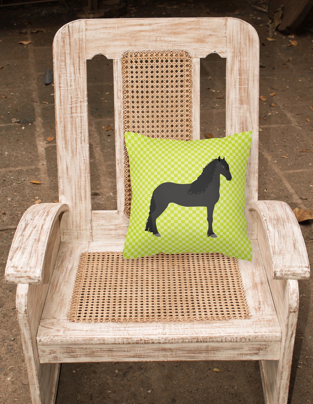 Friesian Horse Green Fabric Decorative Pillow BB7741PW1818 by Caroline's Treasures