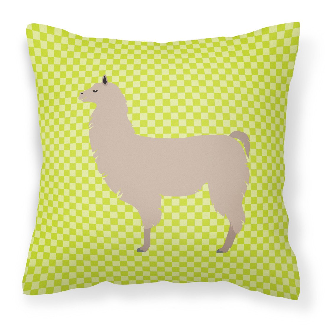 Llama Green Fabric Decorative Pillow BB7742PW1818 by Caroline&#39;s Treasures