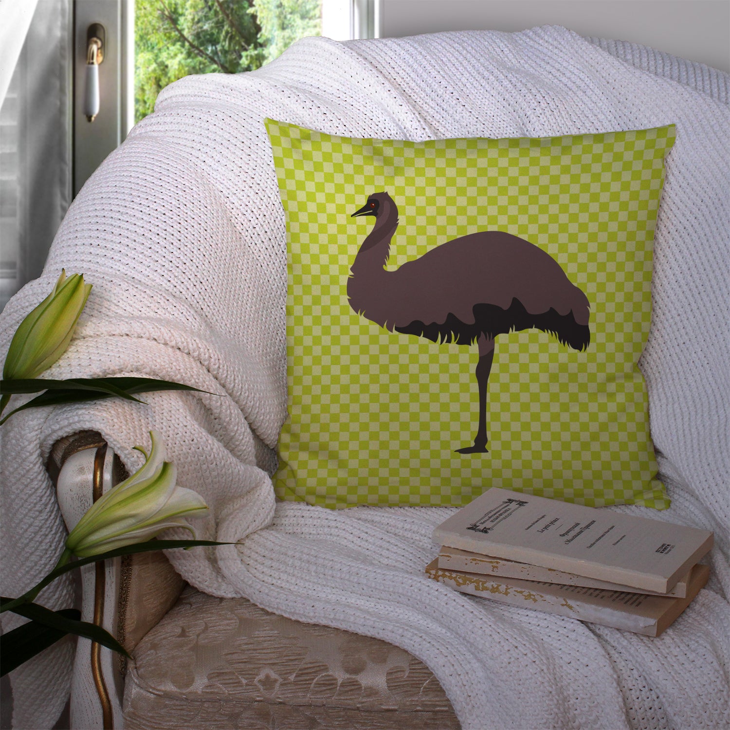 Emu Green Fabric Decorative Pillow BB7748PW1414 - the-store.com