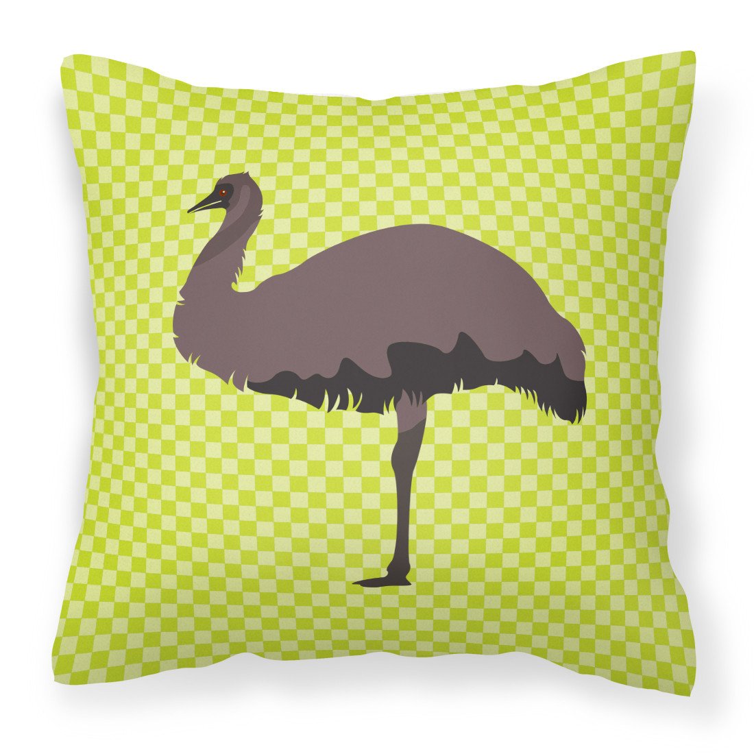 Emu Green Fabric Decorative Pillow BB7748PW1818 by Caroline's Treasures
