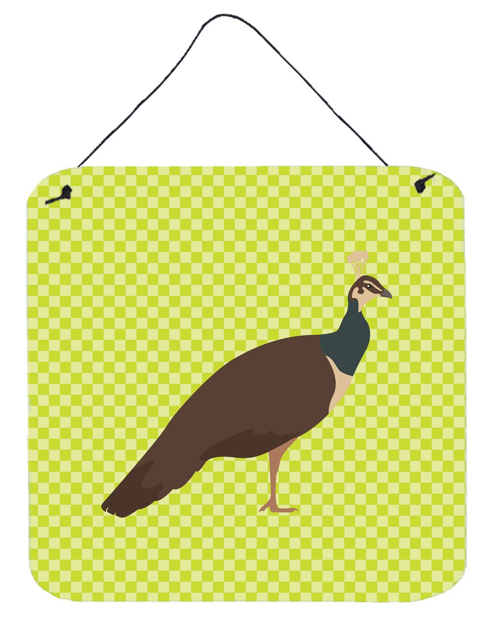 Indian Peahen Peafowl Green Wall or Door Hanging Prints BB7753DS66 by Caroline's Treasures