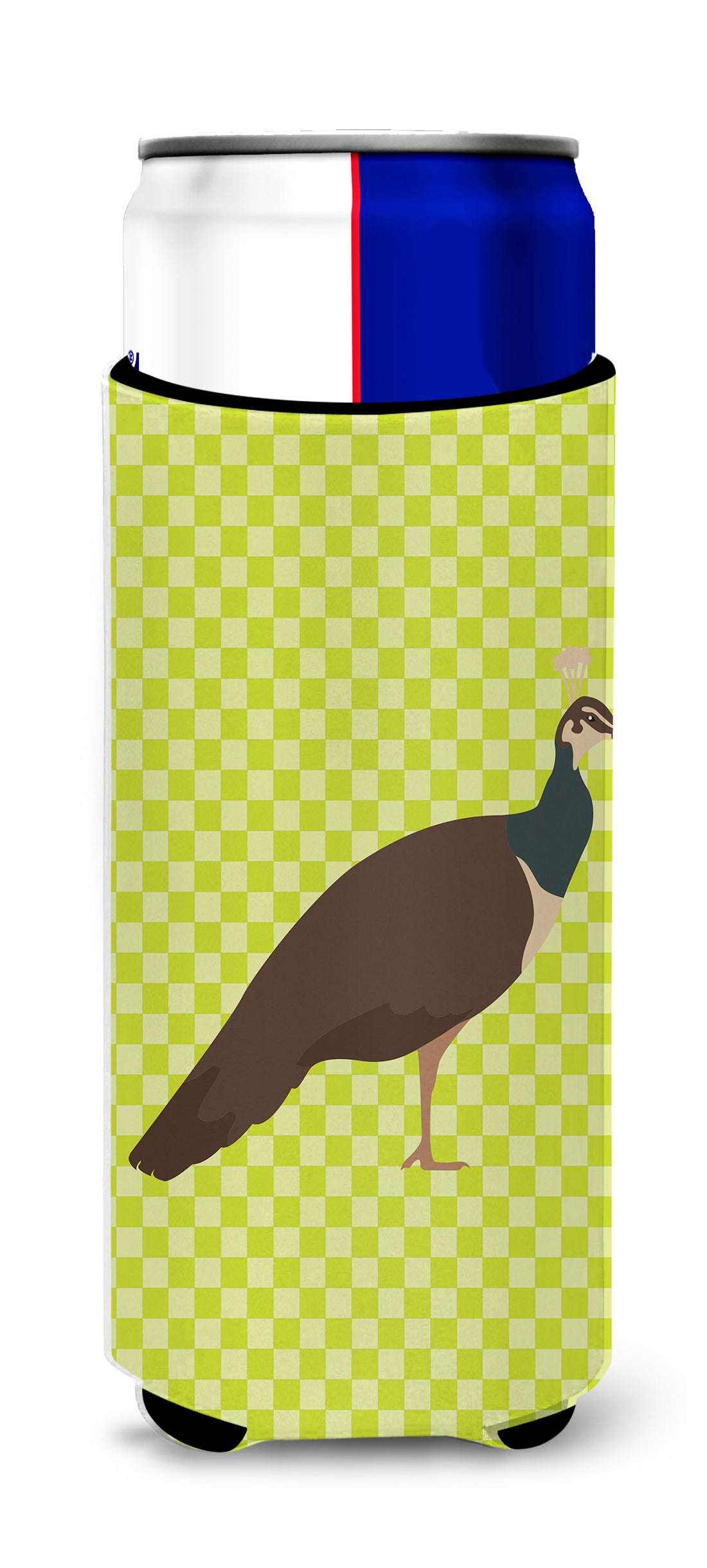 Indian Peahen Peafowl Green  Ultra Hugger for slim cans  the-store.com.