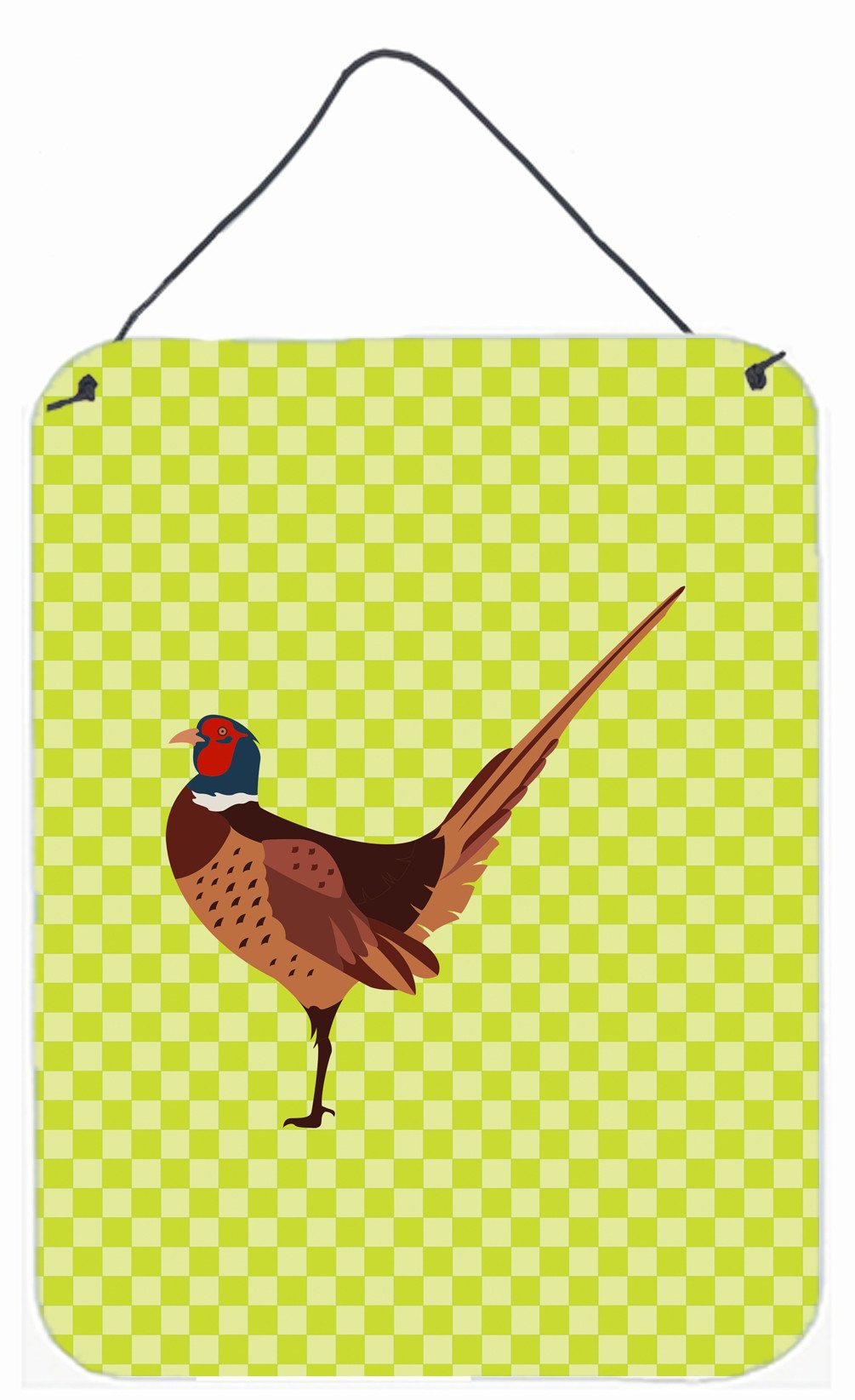 Ring-necked Common Pheasant Green Wall or Door Hanging Prints BB7756DS1216 by Caroline&#39;s Treasures