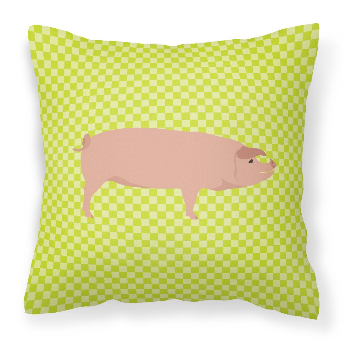 American Landrace Pig Green Fabric Decorative Pillow BB7758PW1818 by Caroline&#39;s Treasures