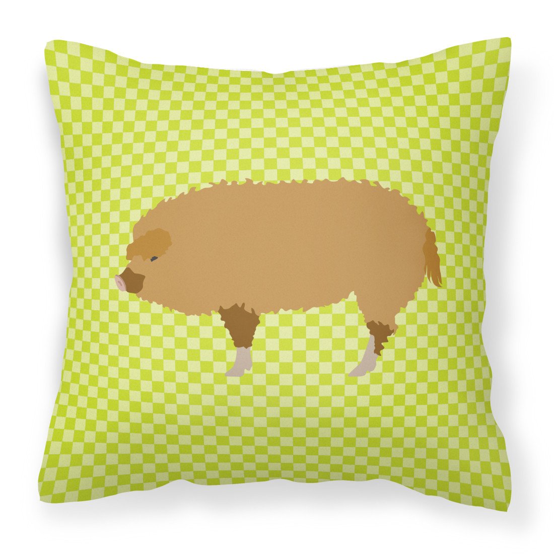 Hungarian Mangalica Pig Green Fabric Decorative Pillow BB7760PW1818 by Caroline&#39;s Treasures