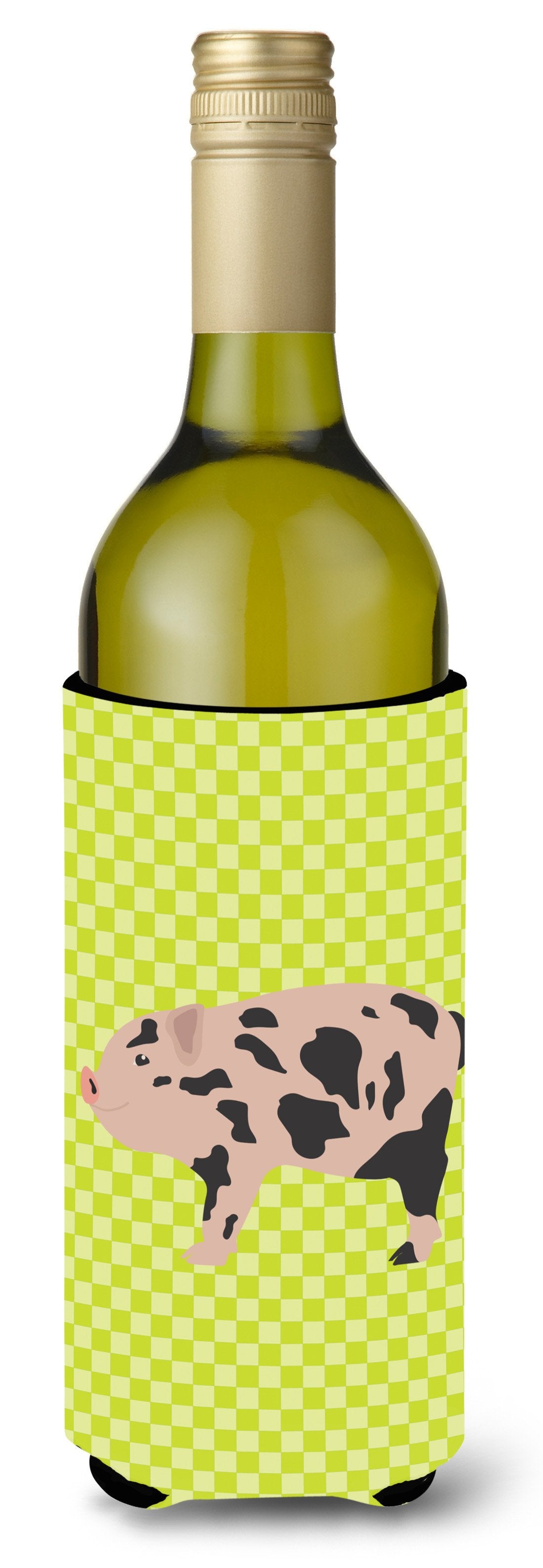 Mini Miniature Pig Green Wine Bottle Beverge Insulator Hugger BB7761LITERK by Caroline&#39;s Treasures