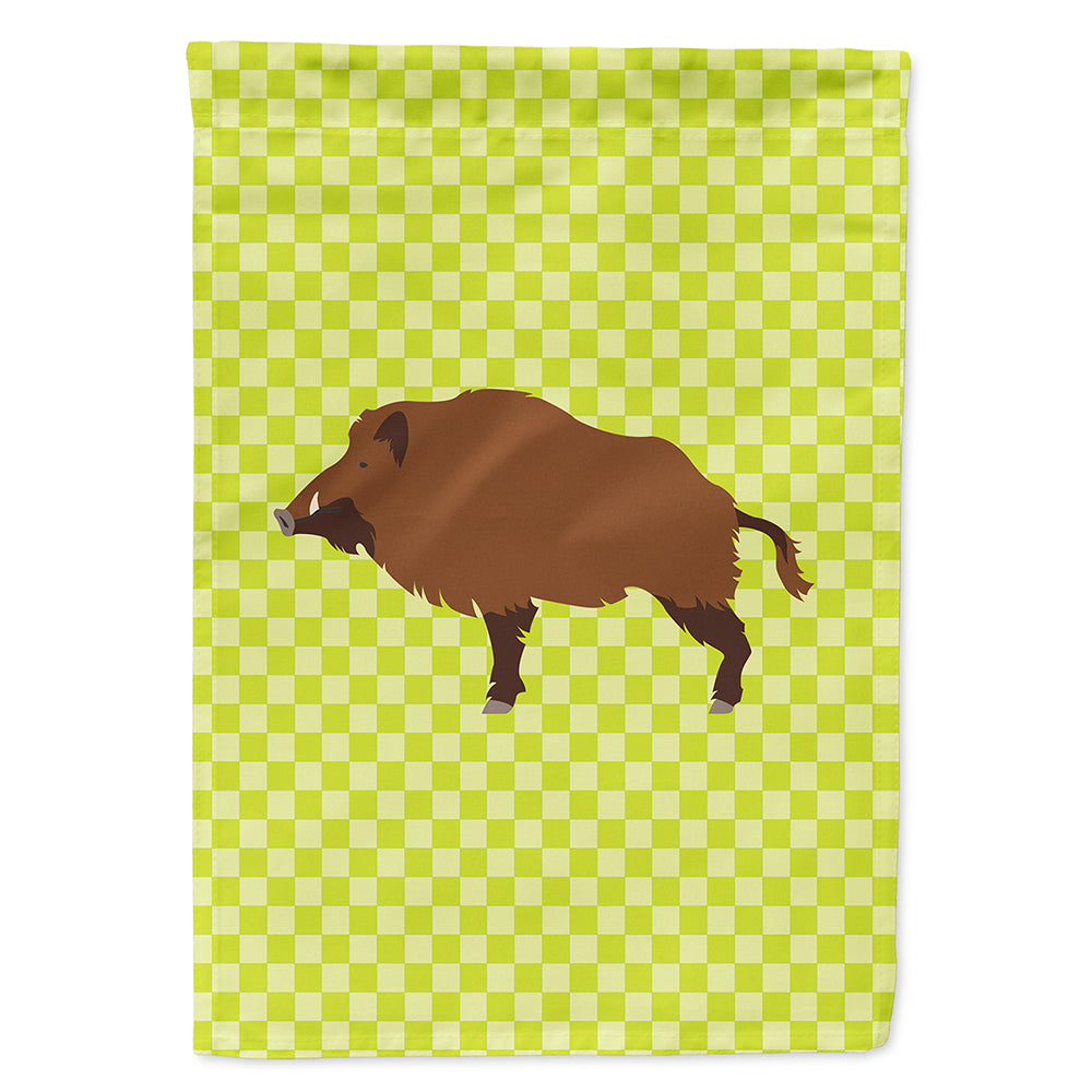 Wild Boar Pig Green Flag Canvas House Size BB7762CHF