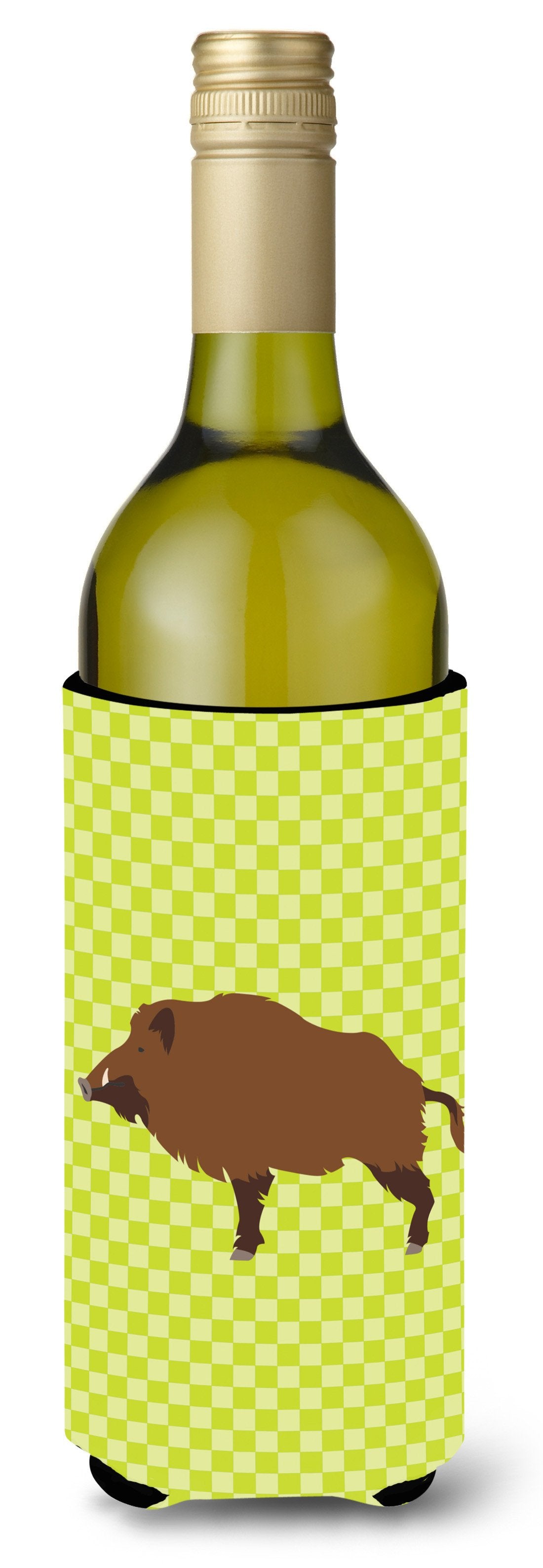 Wild Boar Pig Green Wine Bottle Beverge Insulator Hugger BB7762LITERK by Caroline&#39;s Treasures