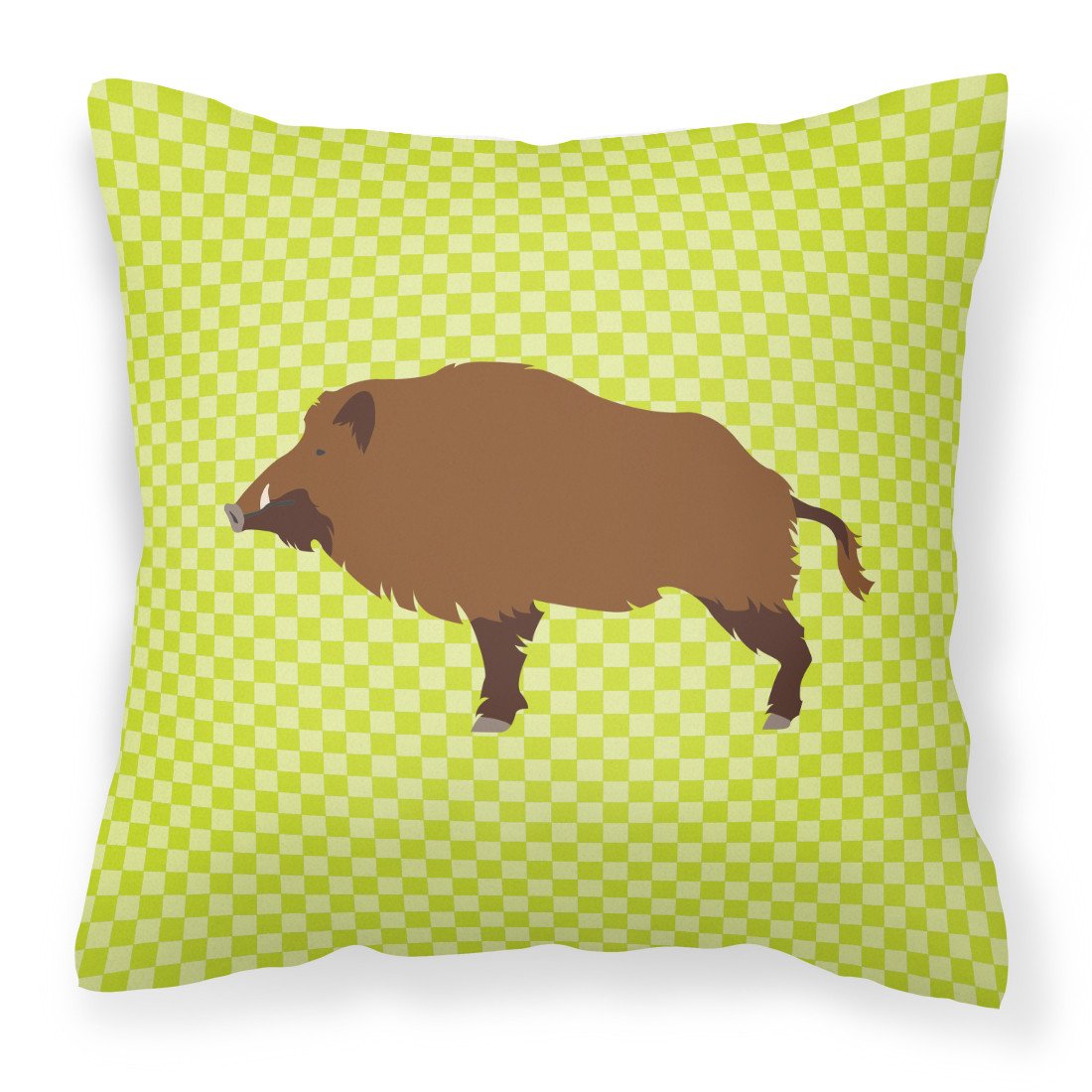 Wild Boar Pig Green Fabric Decorative Pillow BB7762PW1818 by Caroline&#39;s Treasures